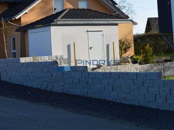 Granit Mauersteine, Granitsteine, Gartensteine 20x20x40 cm Lagerfugen gesägt, Trockenmauer